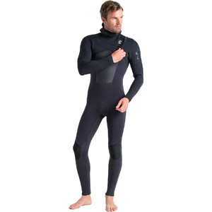 2023 C-Skins Mens ReWired 5/4mm Chest Zip Hooded Wetsuit C-RW54MH - Anthracite / Black X / Petrol